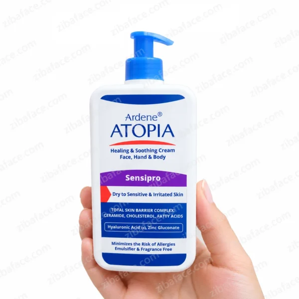 کرم مرطوب کننده و التیام بخش دست صورت و بدن آردن اتوپیا , مناسب پوست خشک و حساس - 500 میلی لیتر (انقضا 1408/05)