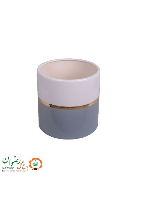 گلدان استوانه طوسی سفید سایز4