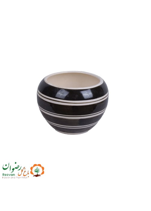 گلدان سرامیکی گرد راه راه سایز 1