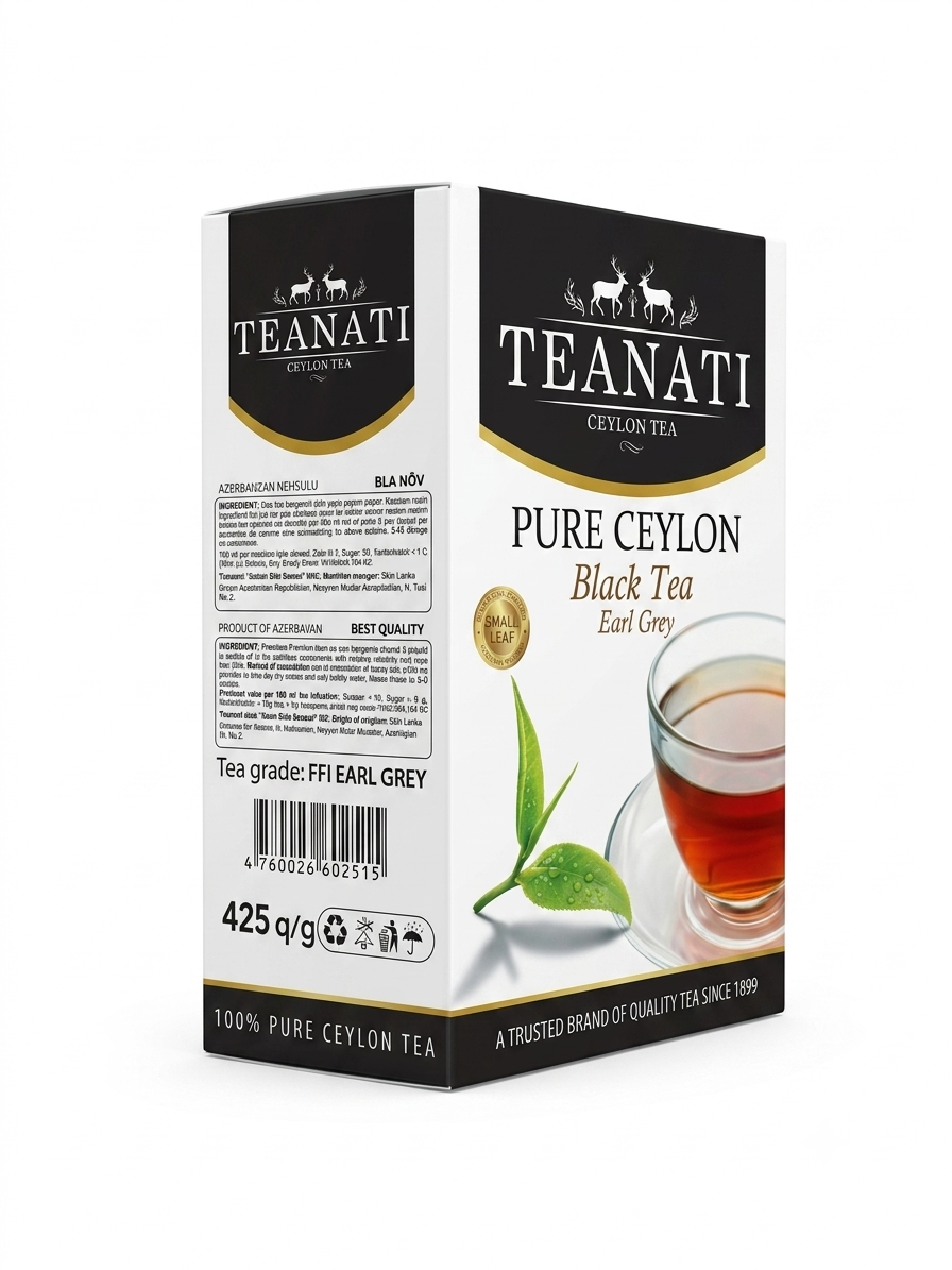 چای سیاه سیلان ارل گری تیناتی (Teanati) – ۴۲۵ گرمی