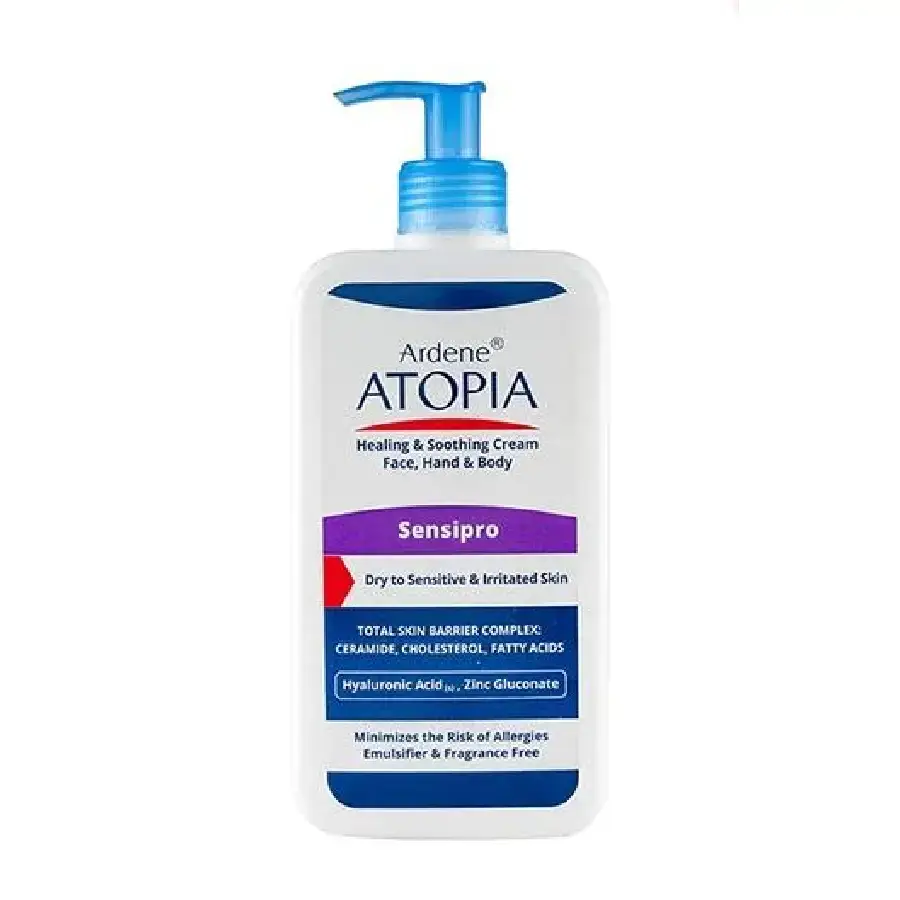 کرم مرطوب کننده آردن آتوپیا مدل Sensipro التیام بخش پوست های خشک و حساس مناسب دست و صورت و بدن 500 میلی لیتر