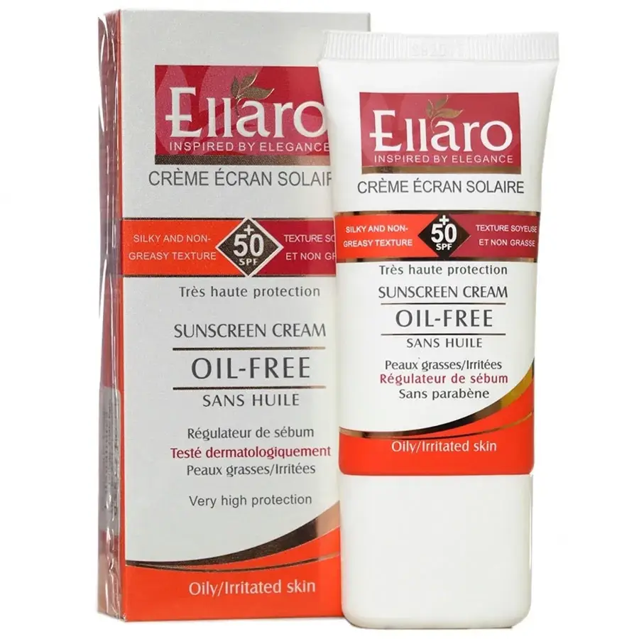 کرم ضد آفتاب بدون رنگ الارو SPF 50 مناسب پوست چرب oil free حجم 40 میلی لیتر