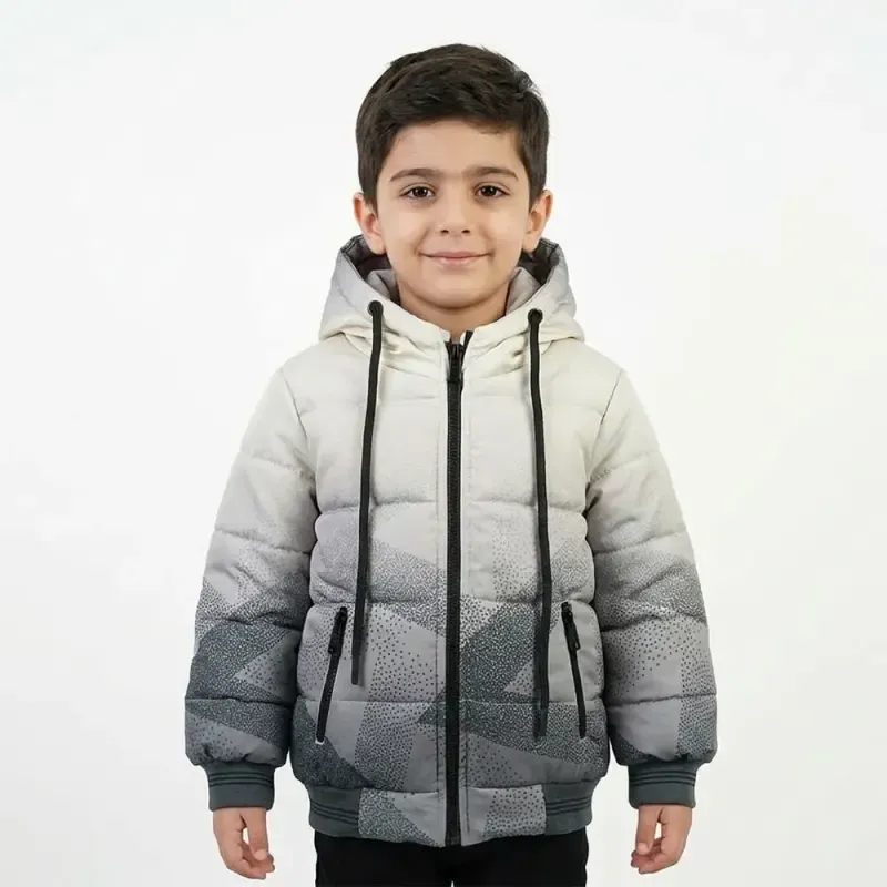 کاپشن پسرانه آبرنگی طوسی