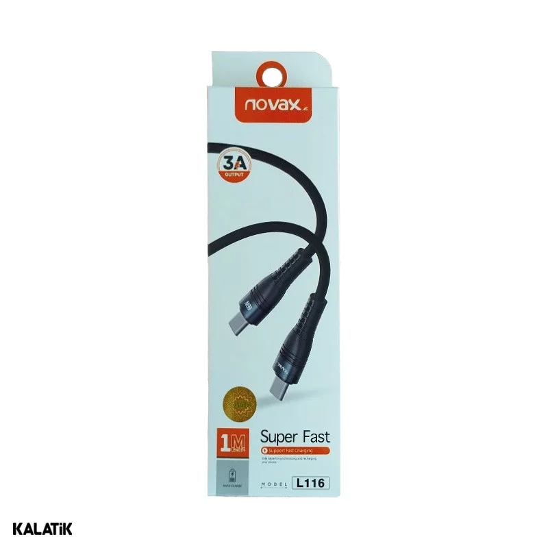 کابل تبدیل USB-C به USB-C نواکس مدل L116 به طول 1 متر-شارسل — تصویر 1