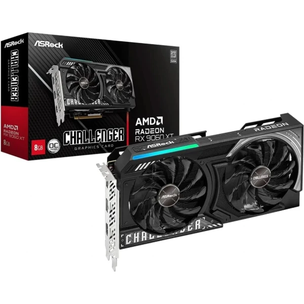 کارت گرافیک ازراک مدل AMD Radeon RX 9060 XT Challenger حافظه 8 گیگابایت