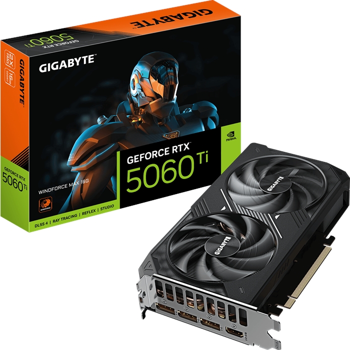 کارت گرافیک گیگابایت مدل GeForce RTX™ 5060 Ti WINDFORCE MAX OC 16G
