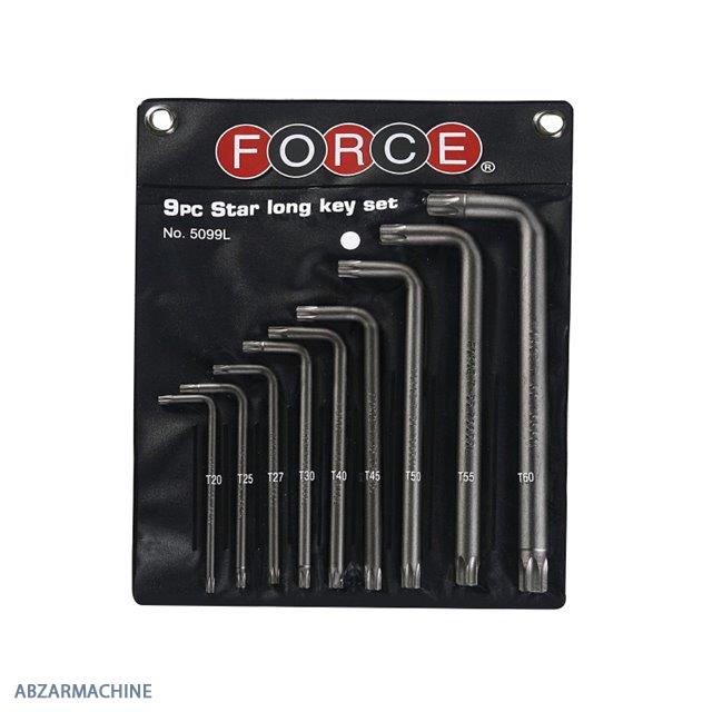 سری آچار ستاره ای بلند 9 عددی FORCE