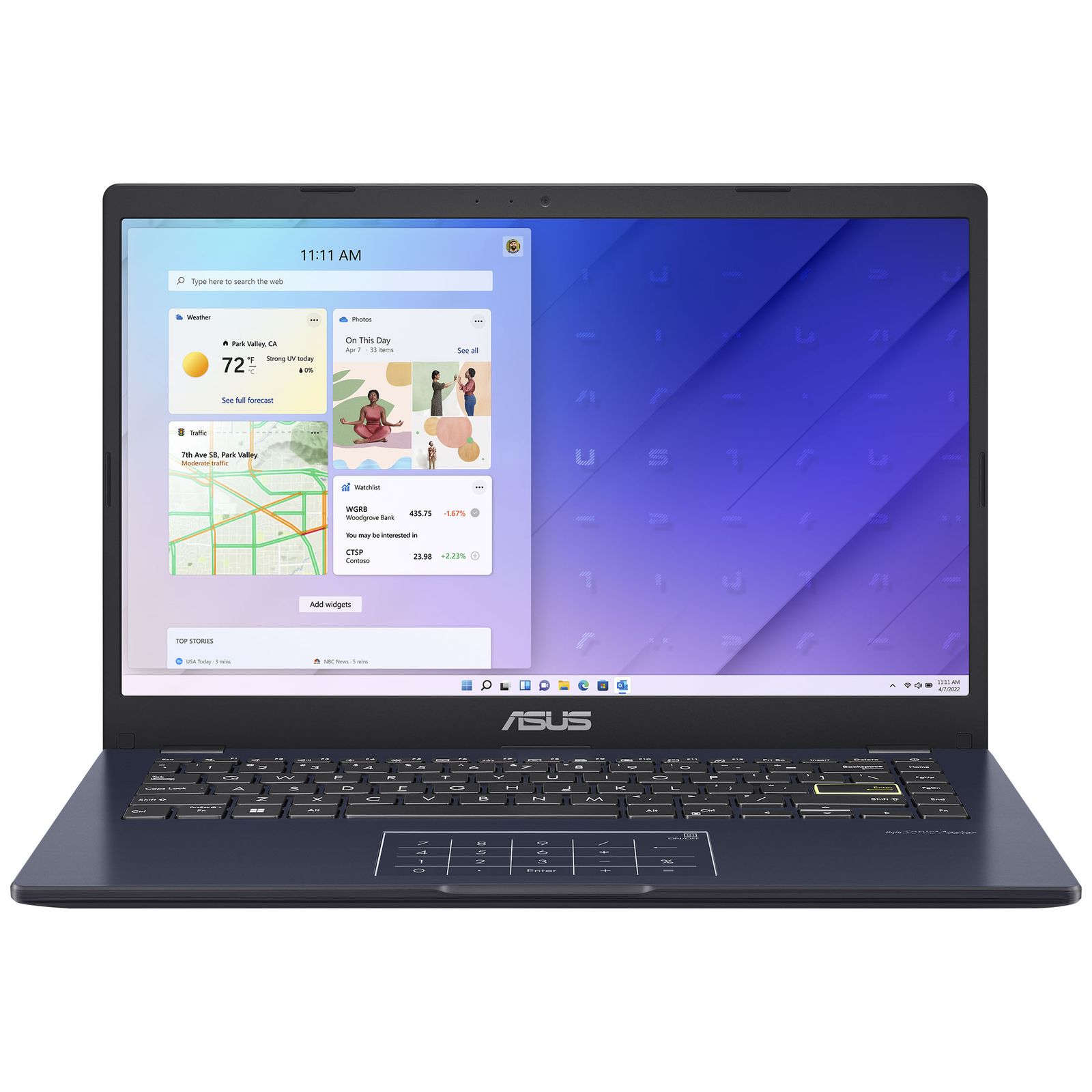 لپ تاپ ایسوس ۱۴ اینچی مدل ASUS VivoBook Go 14 E410KA Celeron N4500 4GB 64GB+256GB SSD Intel