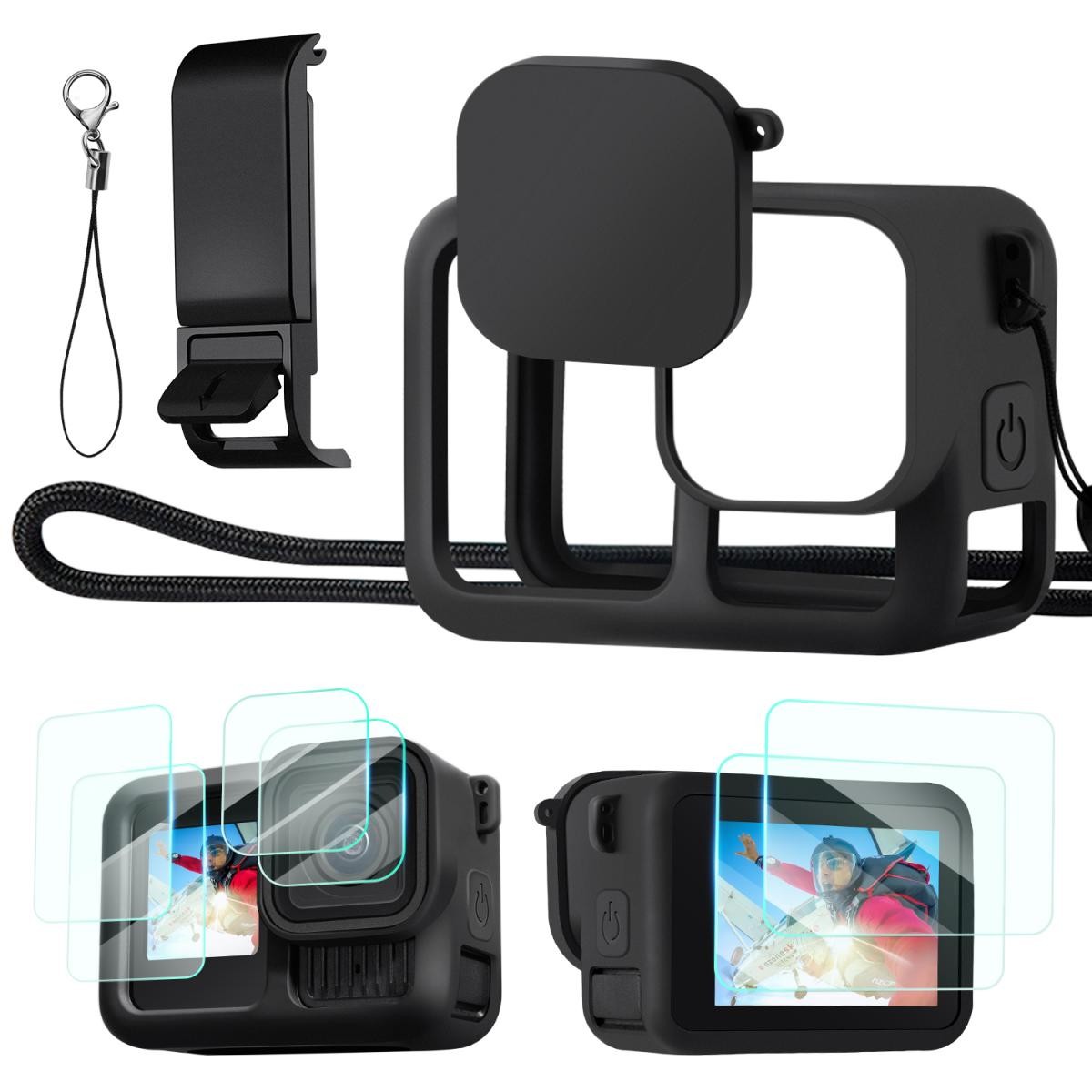 کیت کاور سیلیکونی و محافظ صفحهنمایش کی اند اف سازگار با گوپرو ۱۳ | K&F GOPRO 13 Camera Silicone Case — تصویر 1