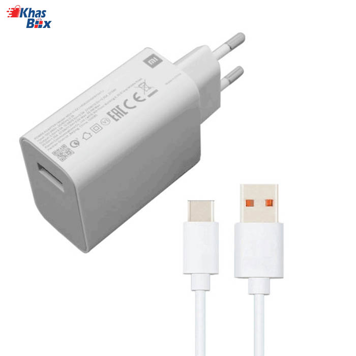 فست شارژر اصلی گوشی شیائومی Xiaomi Poco M6 Plus همراه با کابل Type-c