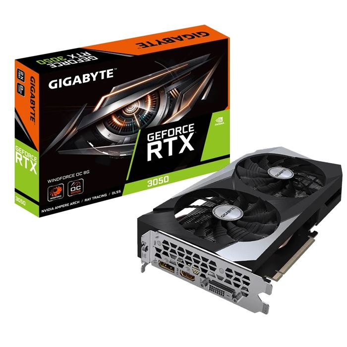 کارت گرافیک گیگابایت مدل GeForce RTX™ 3050 WINDFORCE OC V2 8GB