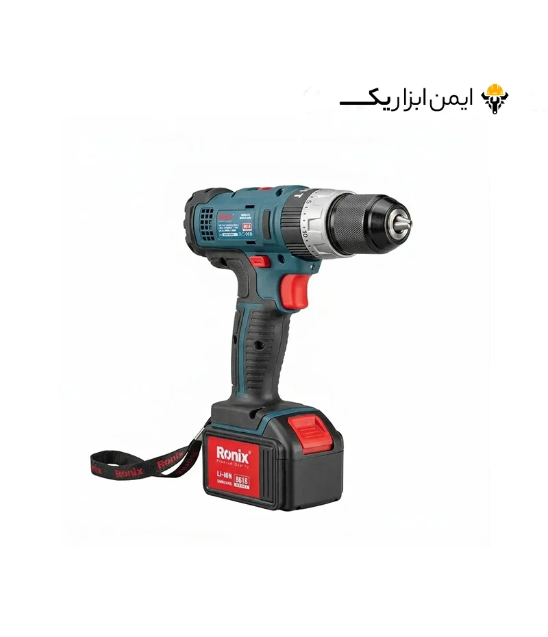 دریل پیچ گوشتی شارژی 10 میلی متری 18 ولت رونیکس (Ronix) مدل 8618 — تصویر 1