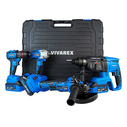 کیت شارژی ویوارکس VR2404-BCK براشلس ۴ عددی با باتری ۲۰ ولت