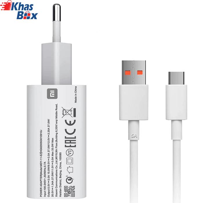 فست شارژر اصلی گوشی شیائومی Xiaomi Redmi Note 9 Pro Max