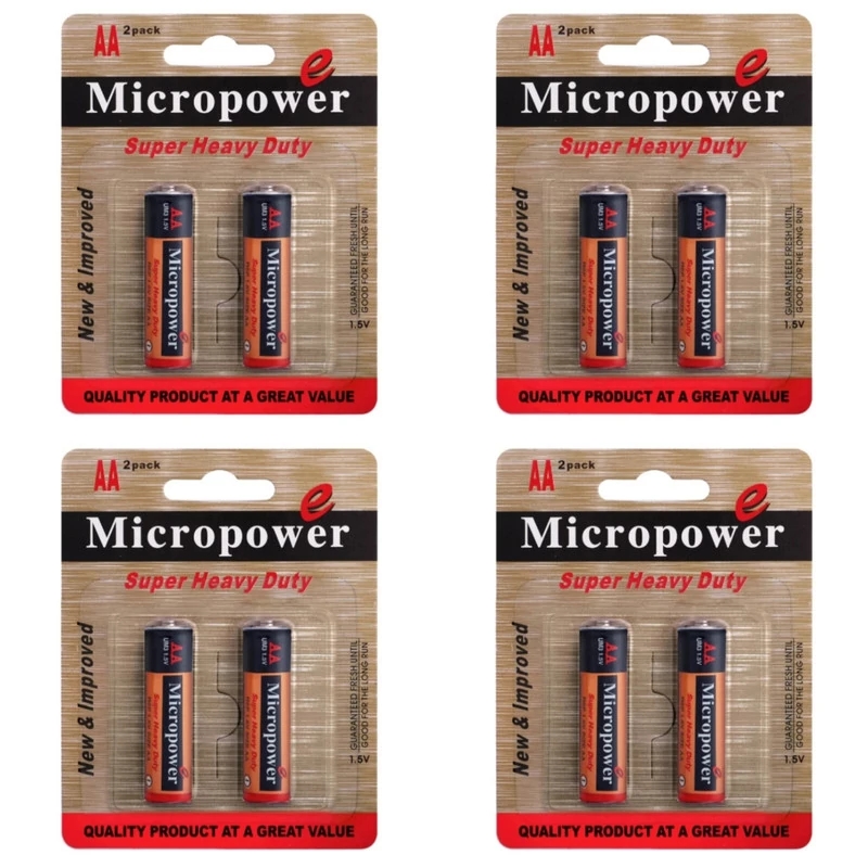 باطری قلمی میکرو پاور مدل super heavy duty مجموعه 8 عددی