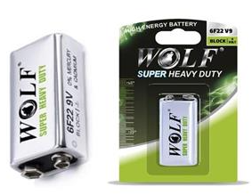 باطری کتابی 9 ولت ولف Wolf Super Heavy Duty 6F22جدید