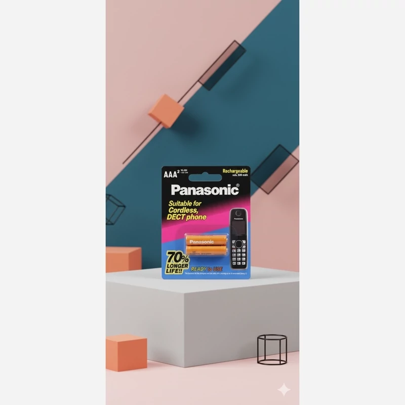 باطری نیم قلمی شارژی پاناسونیک 550mAh