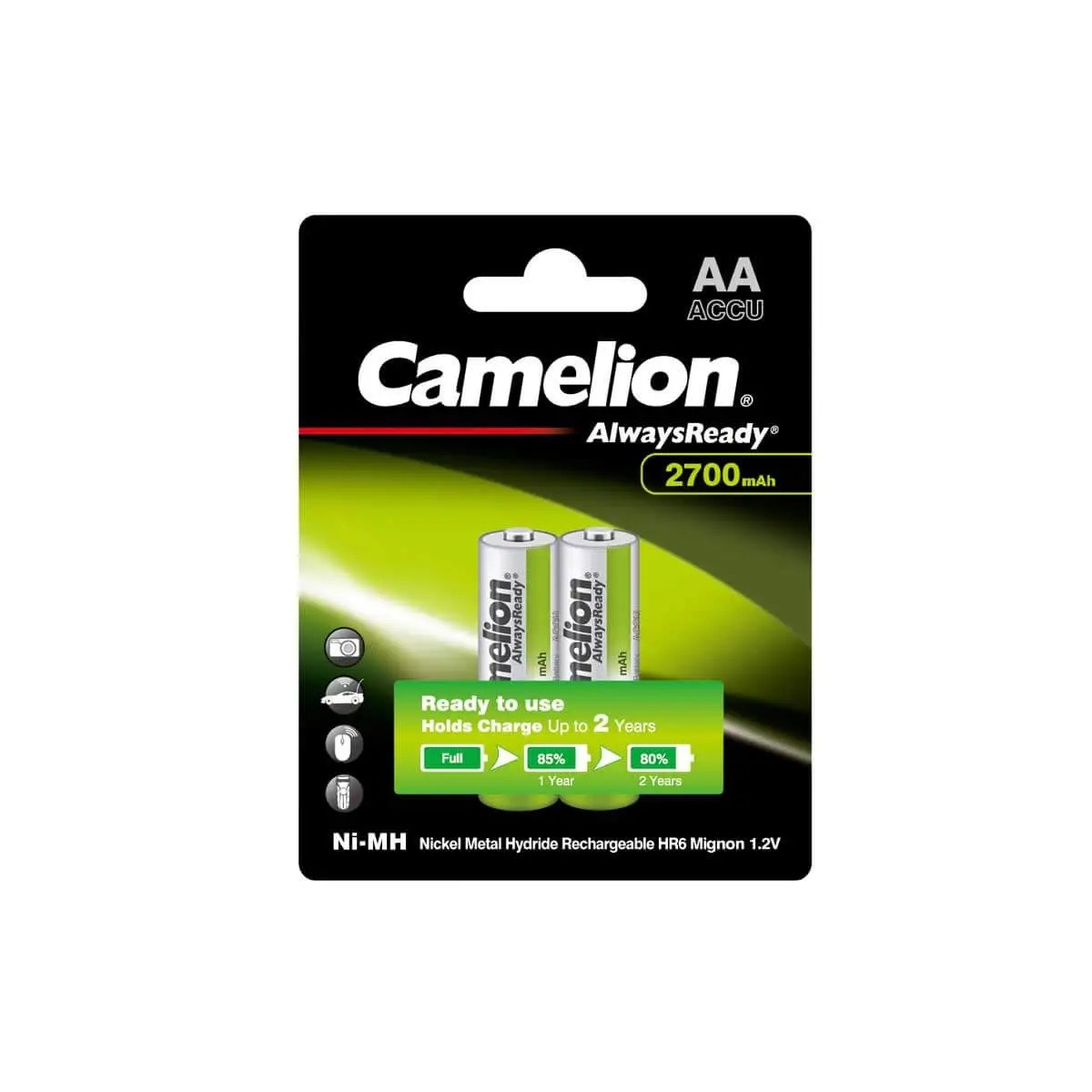 باتری قابل شارژ ۲۷۰۰ میلی آمپری کملیون مدل Camelion Always Ready