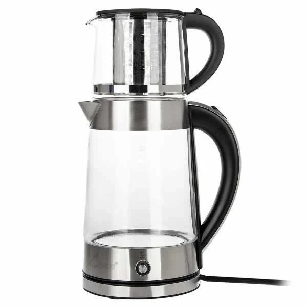 چای ساز کویین مدل QH8050 ظرفیت 2 لیتر با کتری شیشه ایجدید