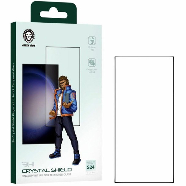 گلس گوشی سامسونگGalaxy S24 Ultra گرین لاین مدل 9H Crystal Shield