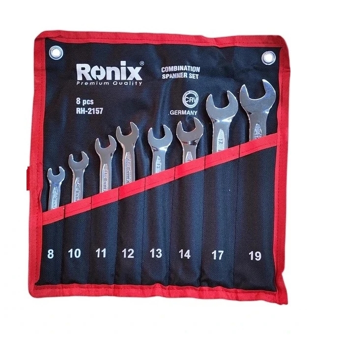 آچار یکسر تخت و یکسر رینگی رونیکس مدل RH-2157 مجموعه 8 عددی