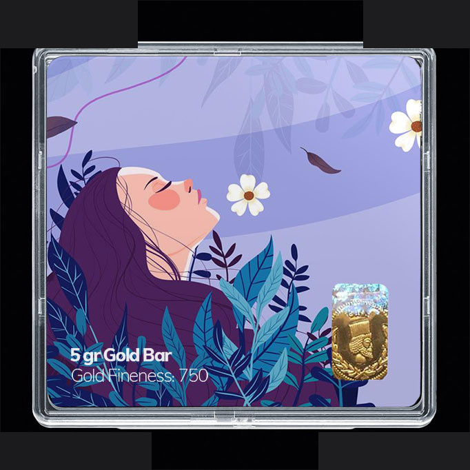 شمش طلا 18 عیار 100 سوت مدوپد مدل روز دختر کد SG11711