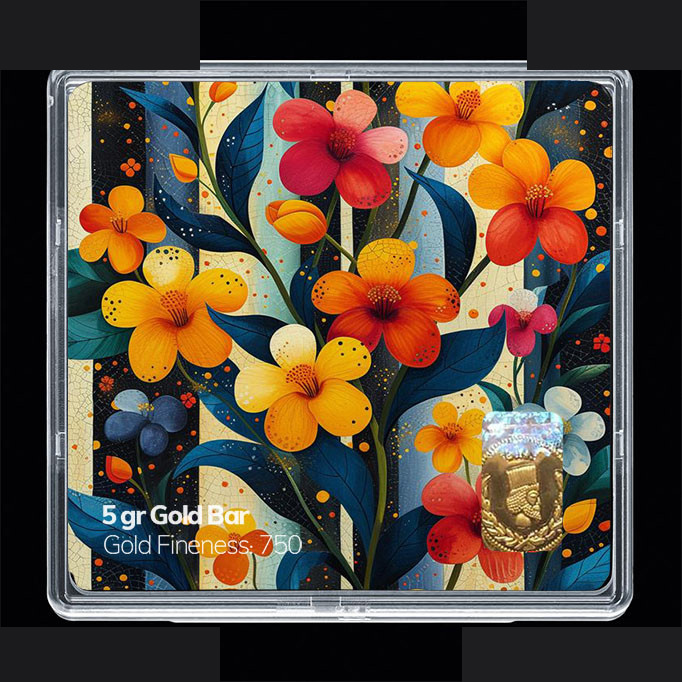 شمش طلا 18 عیار 100 سوت مدوپد مدل گل کد SG11774