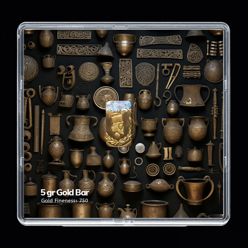 شمش طلا 18 عیار 100 سوت مدوپد مدل SG10097 — تصویر 1