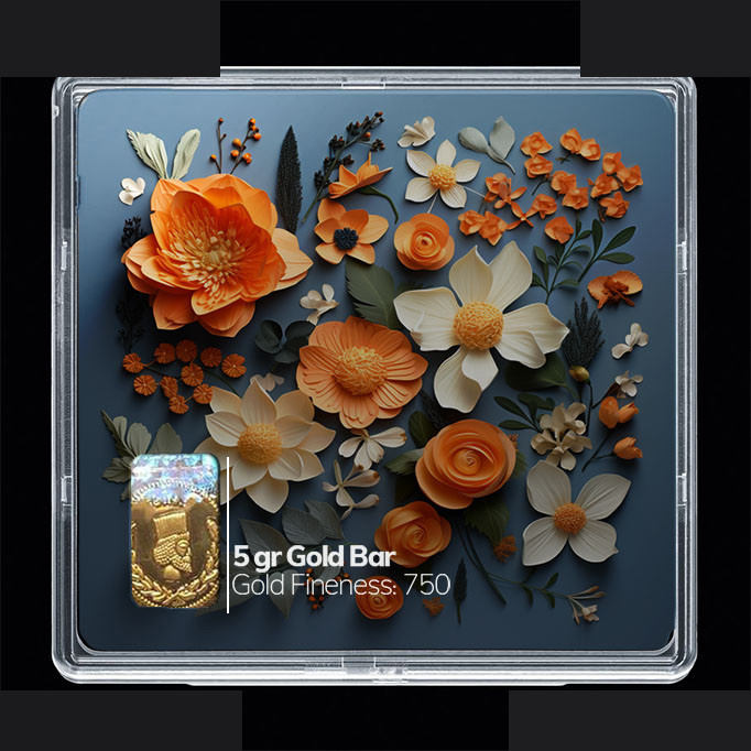 شمش طلا 18 عیار 100 سوت مدوپد مدل گل کد SG10384