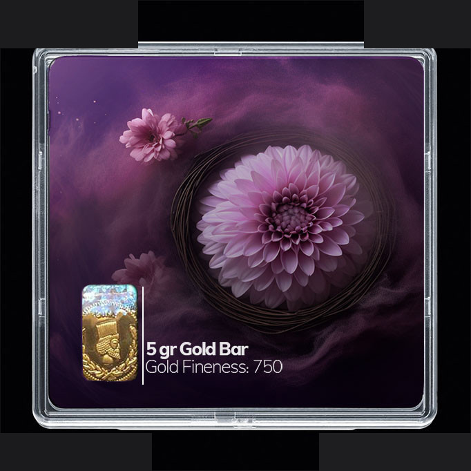 شمش طلا 18 عیار 100 سوت مدوپد مدل گل کد SG10237