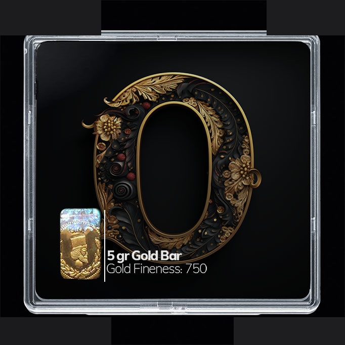 شمش طلا 18 عیار 100 سوت مدوپد مدل عدد 0 کد SG10159 — تصویر 1