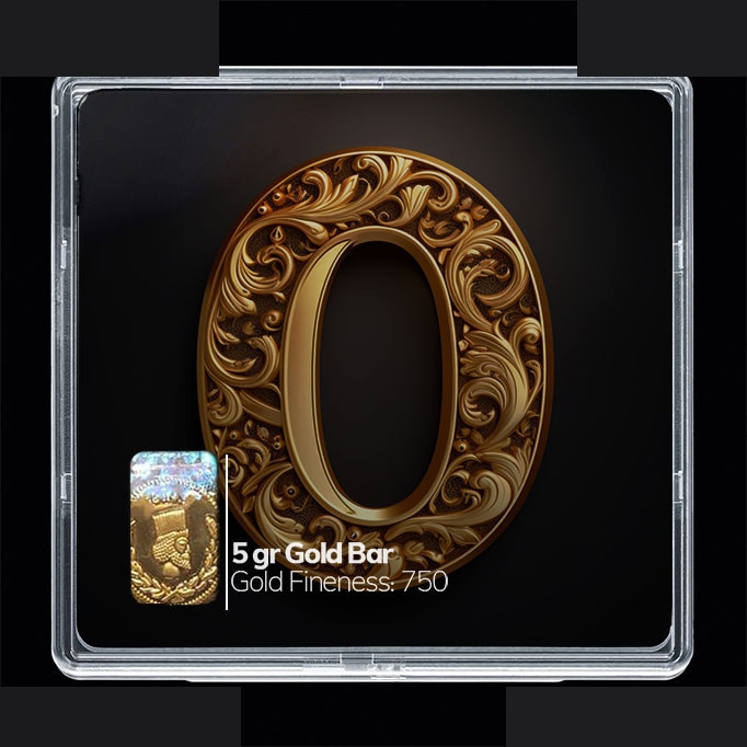 شمش طلا 18 عیار 100 سوت مدوپد مدل عدد 0 کد SG10158