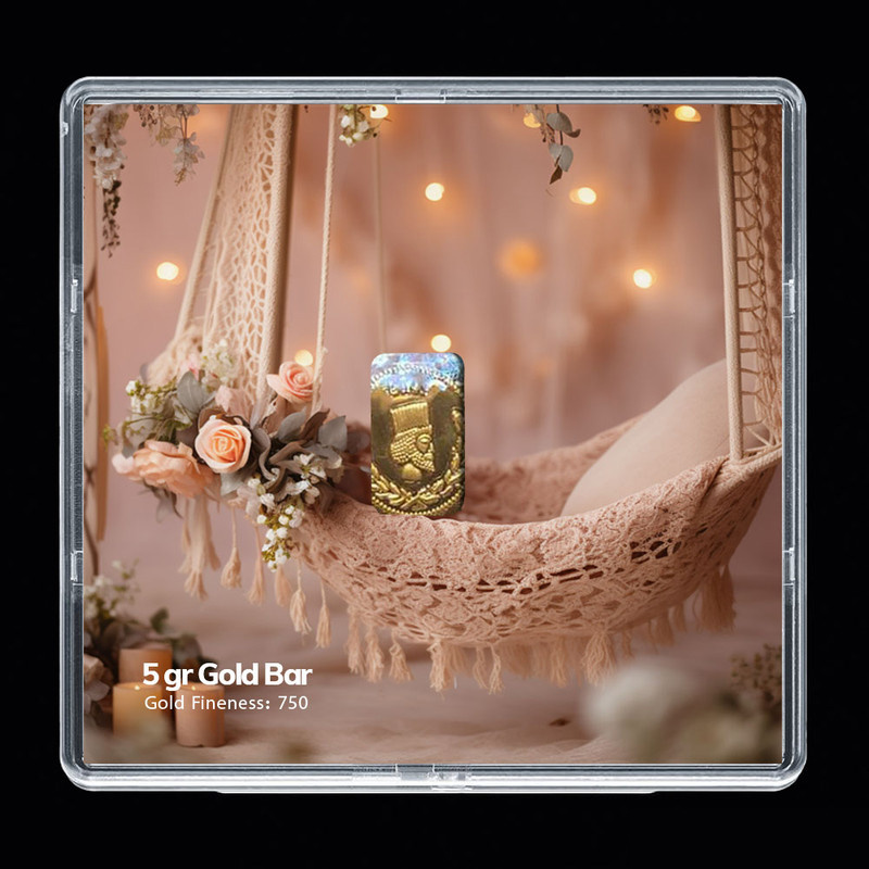 شمش طلا 18 عیار مدوپد مدل گهواره کد SG-10292