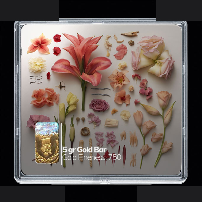 شمش طلا 18 عیار 100 سوت مدوپد مدل گل کد SG10464