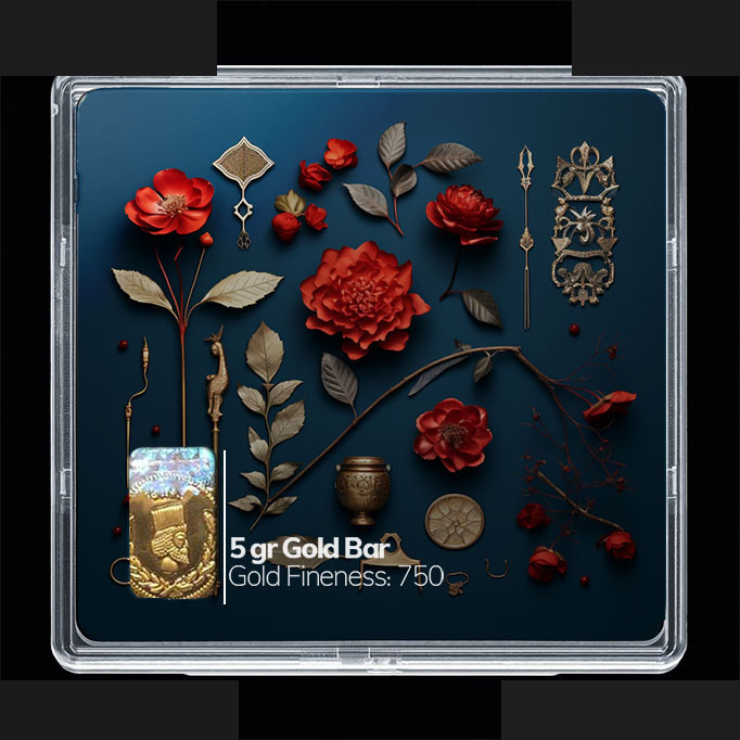 شمش طلا 18 عیار 100 سوت مدوپد مدل گل کد SG10446