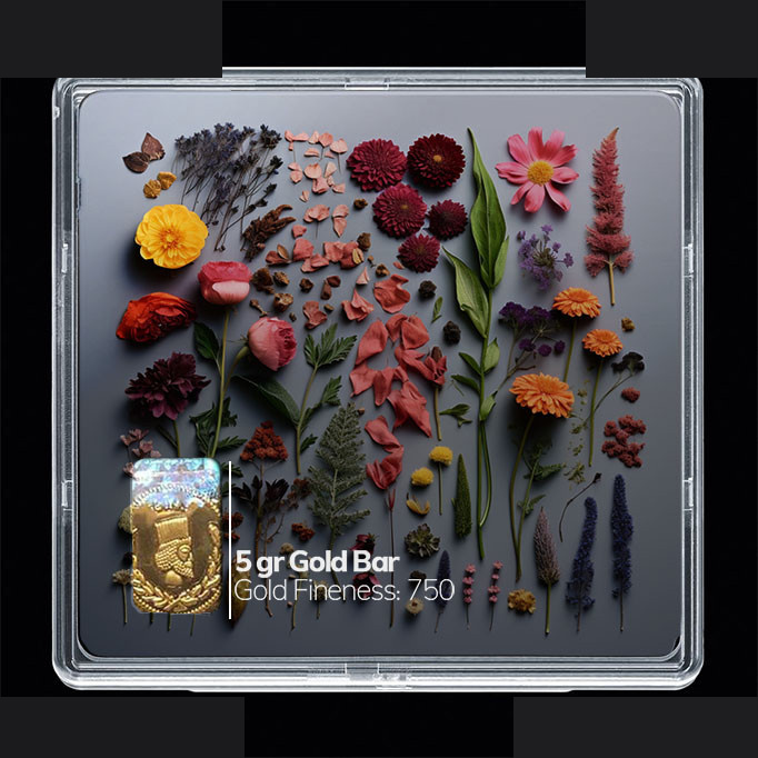 شمش طلا 18 عیار 100 سوت مدوپد مدل گل کد SG10502