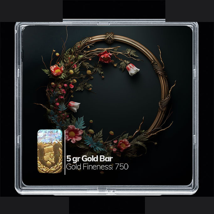 شمش طلا 18 عیار 100 سوت مدوپد مدل گل کد SG10630 — تصویر 1