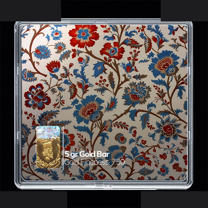 شمش طلا 18 عیار 100 سوت مدوپد مدل گل کد SG10635