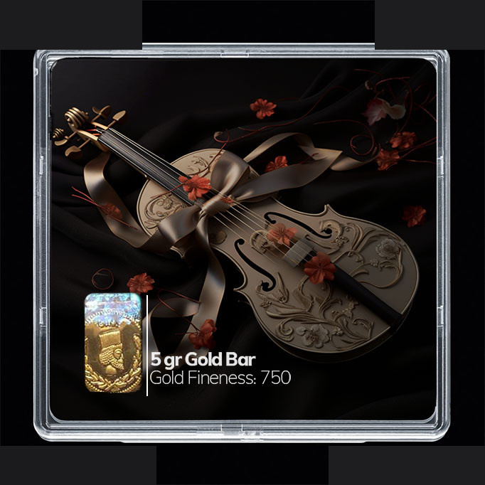 شمش طلا 18 عیار 100 سوت مدوپد مدل ویولن کد SG10658