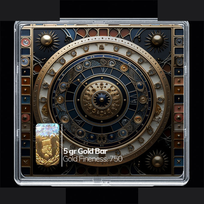 شمش طلا 18 عیار 100 سوت مدوپد مدل کاشی کد SG10689 — تصویر 1