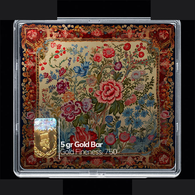 شمش طلا 18 عیار 100 سوت مدوپد مدل گل کد SG10693
