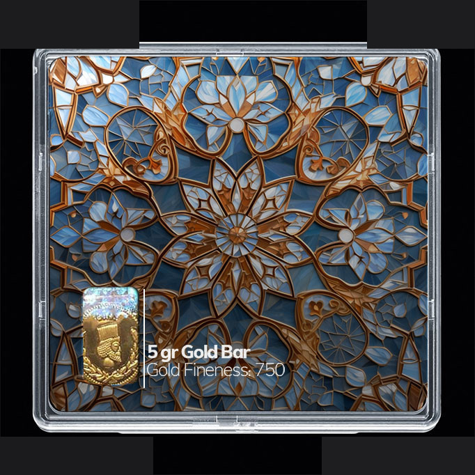 شمش طلا 18 عیار 100 سوت مدوپد مدل گل کد SG10696 — تصویر 1