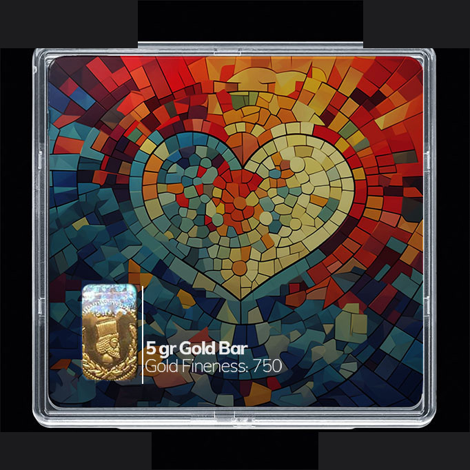 شمش طلا 18 عیار 100 سوت مدوپد مدل قلب کد SG10697