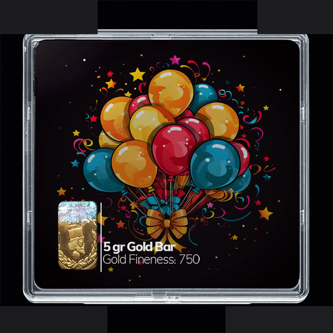 شمش طلا 18 عیار 100 سوت مدوپد مدل بادکنک کد SG10711 — تصویر 1