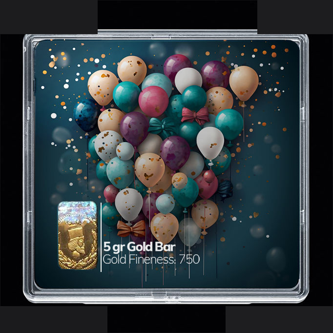 شمش طلا 18 عیار 100 سوت مدوپد مدل بادکنک کد SG10735 — تصویر 1