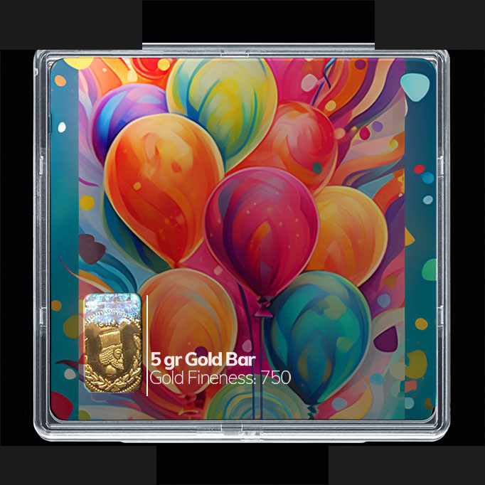 شمش طلا 18 عیار 100 سوت مدوپد مدل بادکنک کد SG10744 — تصویر 1