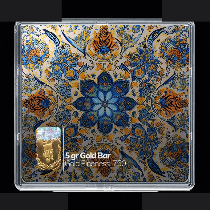 شمش طلا 18 عیار 100 سوت مدوپد مدل کاشی کد SG10754 — تصویر 1