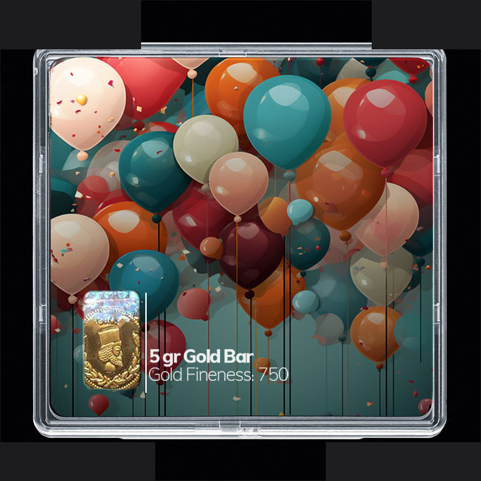 شمش طلا 18 عیار 100 سوت مدوپد مدل بادکنک کد SG10768 — تصویر 1