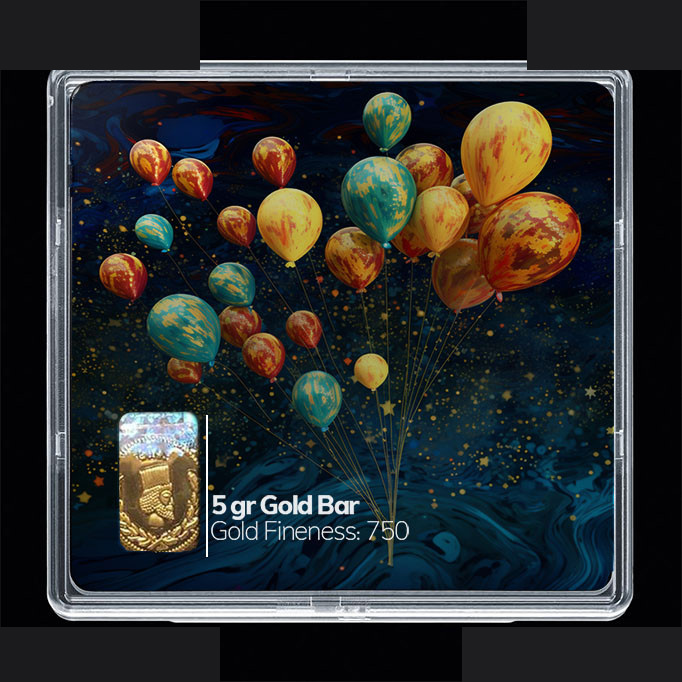 شمش طلا 18 عیار 100 سوت مدوپد مدل بادکنک کد SG10772