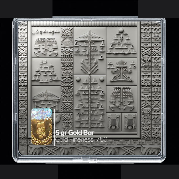 شمش طلا 18 عیار 100 سوت مدوپد مدل کتیبه کد SG10842